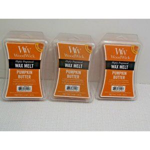 WOODWICK PUMPKIN BUTTER 3oz WAX MELTS LOT OF 3 NEW